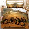 Elephant Duvet Cover Set African Wildlife Animal Personalized Design Twin Comforter Cover Rainbow Elephant Polyester Qulit Cover