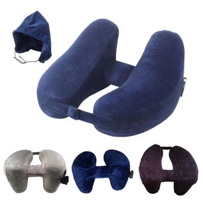 Надувная подушка для шеи с запатентованным клапаном, отделение для телефона, портативная H-образная мягкая подушка для шеи