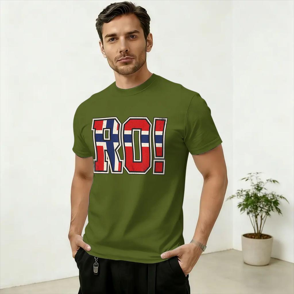 Norwegian Flag Letters Soccer Match Fan Celebration Art Cotton TShirt For Adult Y2K Casual TShirts ONeck Tee Shirt Plus Size