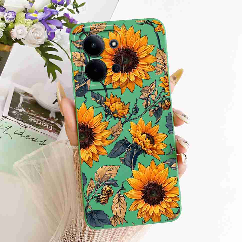 Для Xiaomi Redmi 15C 4G Чехол Милый Чехол с Рисунком Цветов для Пары Чехол для Телефона Для Xiaomi Redmi 15C Redmi15C 4G 5G Задняя Крышка Capa