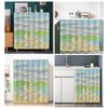 Self-adhesive Cabinet Curtain Oil Painting House Furniture Short Curtains Dustproof Cupboard Wardrobe Cover Kitchen Half-Curtain