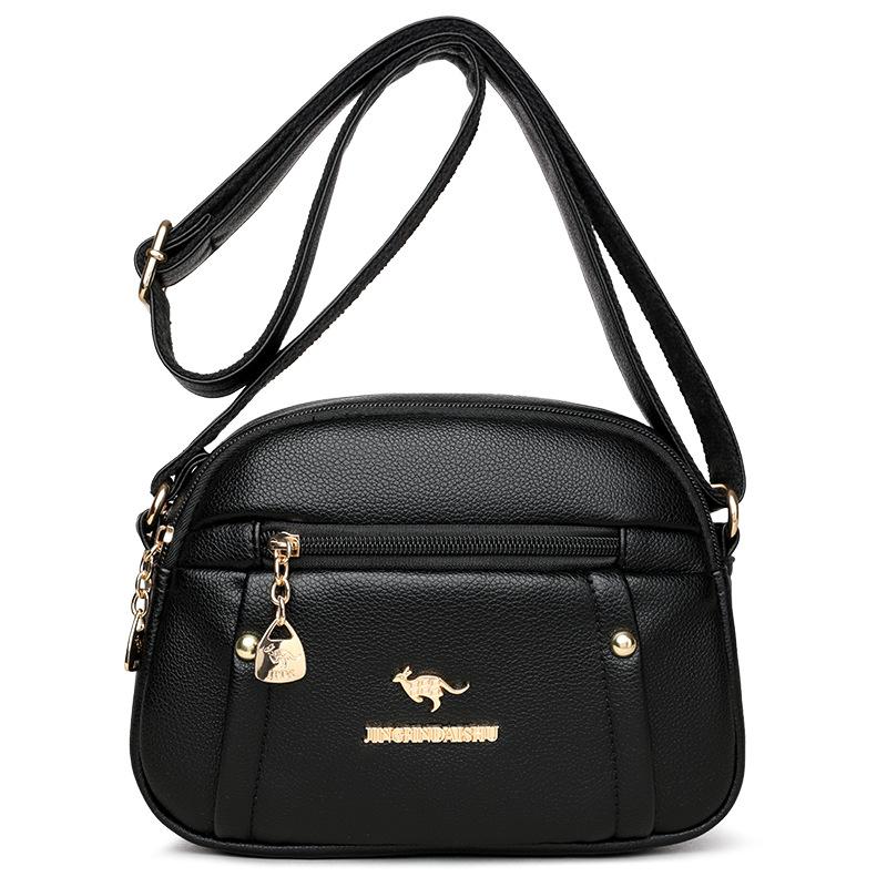 Женская сумка Мягкая кожаная сумка через плечо Однотонная сумка через плечо Большая вместимость Маленькая квадратная сумка