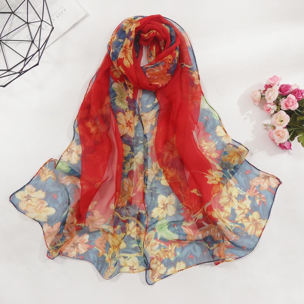 Открытый сельский летний солнцезащитный шарф пляжный шарф длинный женский мягкий женский декоративный тонкий шарф шарф