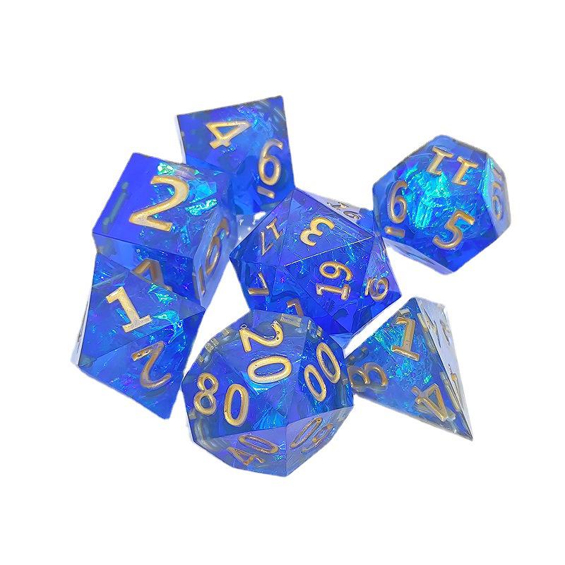 Острые многогранные игральные кости из смолы для настольных игр Cthulhu, DND и TRPG