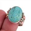 Натуральный тибетский бирюзовый драгоценный камень двухцветное серебро 925 пробы кольцо размер 9 m4b21