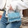 Модные женские сумки через плечо, женские сумки с кисточками, женская повседневная джинсовая сумка-мессенджер, новые трендовые сумки