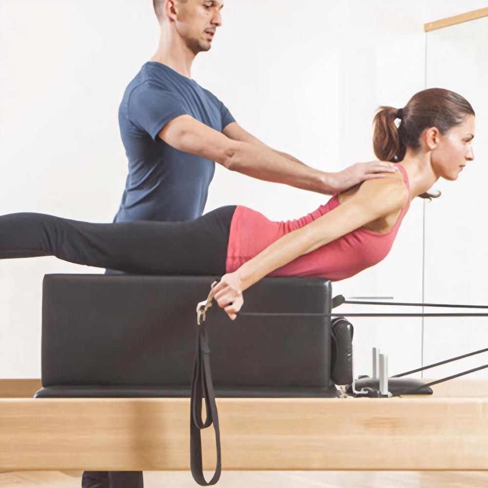 2PCS Pilates Double Loop Straps for Reformer Feet Elastic Cord Yoga Bed Exercise Accessory Resistance Band Pilates Equipment
