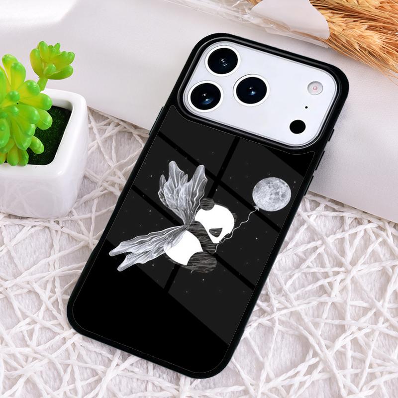 Милый Мультяшный Чехол-Панда для Телефона iPhone 17 Air 16 15 11 12 14 13 Pro Max Ударопрочный Чехол