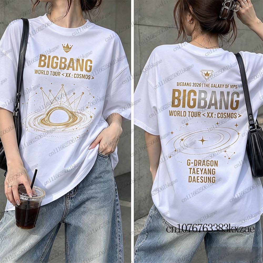 BigBang 2026 World Concert Tour T-shirts for Men Women XX COSMOS T-shirt O-neck Cotton High Quality Short Sleeve Fans Gifts Y2K Street Tops