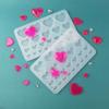 Diamonds Love Crystal Glue Drop Mold Heart Curtain Jewelry Keys Chain Cuestion Decorations Silicone Form for Crafts