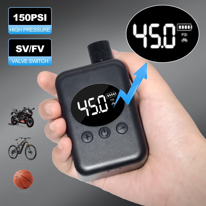 Motocycle Pump Mini Rechargeable Air Pump Tire Inflator Portable Compressor Digital Display Inflator For Motocycle Bicycle Balls