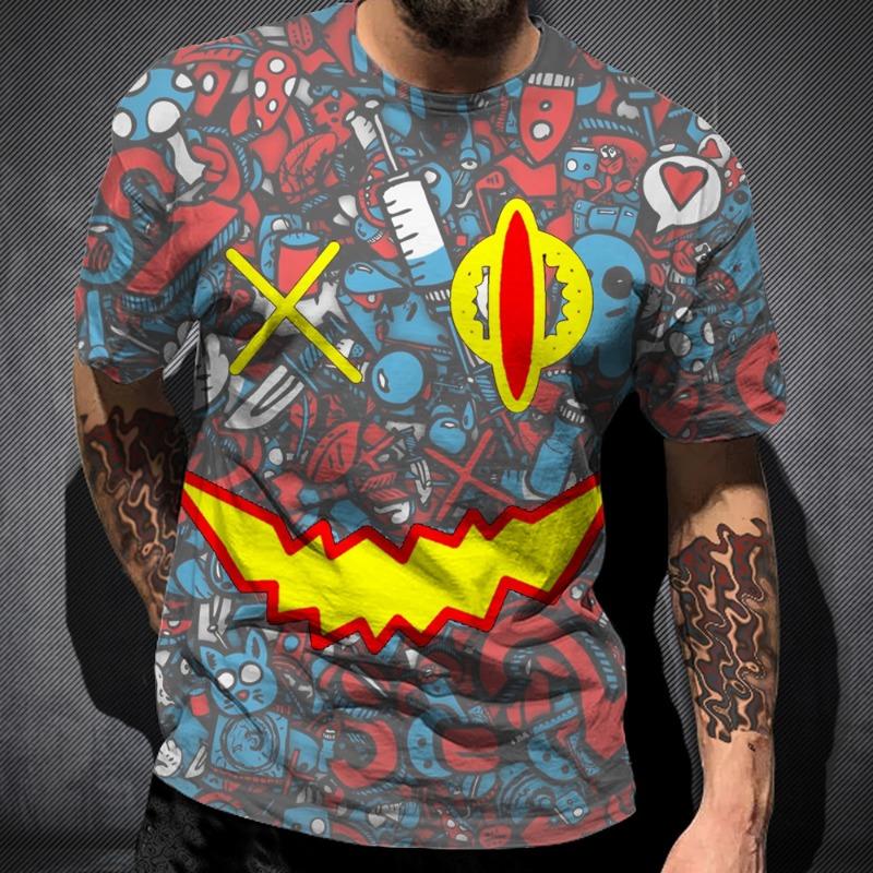 Европейская и американская хип-хоп повседневная футболка мужская с 3D-принтом уличная спортивная футболка