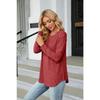 YYFS Women's Fashion Casual Spring Fall Solid Color Print Long Sleeve O-Neck Blouses & Shirts