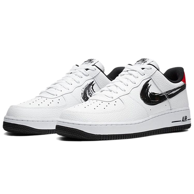Nike Кроссовки унисекс Air Force 1 Low Brushstroke — белые, красные, черные DA4657-100