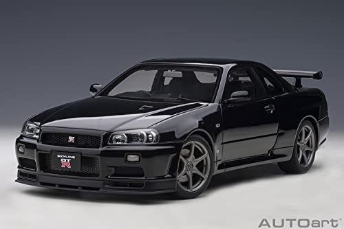 AUTOart 1/18 Scale Nissan Skyline GT-R (R34) V-Spec II Black Pearl Finished Model 77407