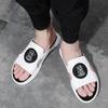 Plain Version Dynamic Cool Slippers Men's Summer Flip-flops Men's Cowhide Sandals Men's Shoes Two-layer Cowhide Beach Shoes