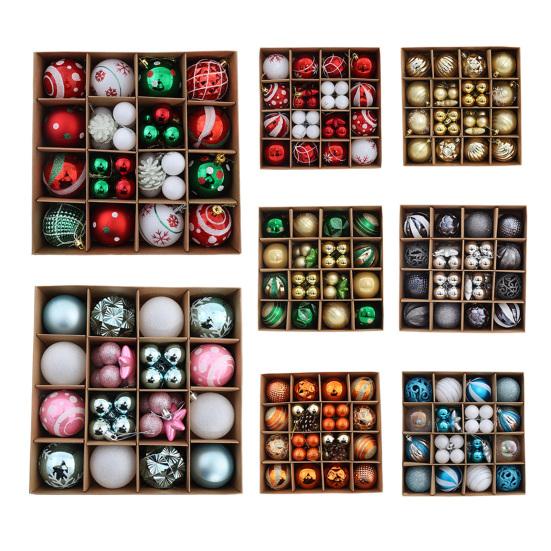 42 шт. Расписные елочные шары Пластиковый подвесной набор для декора для елки и вечеринки Небьющиеся Легкие Праздничный домашний декор