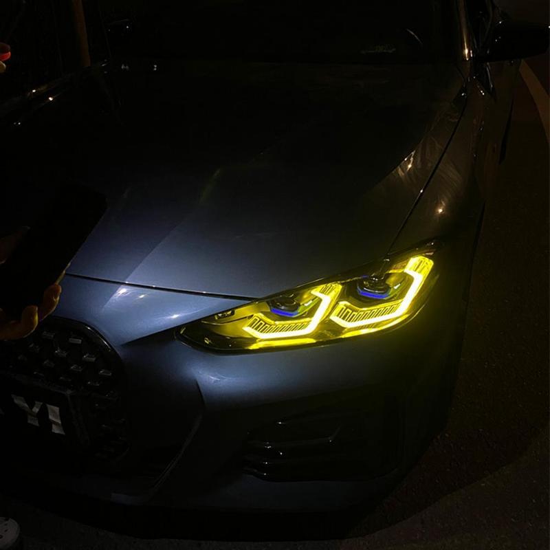 Yellow Angel Eyes DRL LED Boards For 2022 2023 BMW M3 G80 M4 G82 G83 G22 G23 G26 Daylight Laser Headlight OE# 9851048 9851047