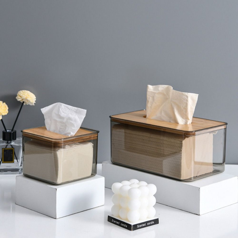 Прозрачная минималистская деревянная коробка для салфеток Пластиковый держатель для салфеток Коробка для салфеток для лица Ресторан