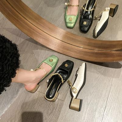 Женские босоножки на высоком каблуке Baotou, летние, новые, модные, повседневные, женские, высококачественные, мягкие и удобные босоножки Mary Jane с квадратным носком