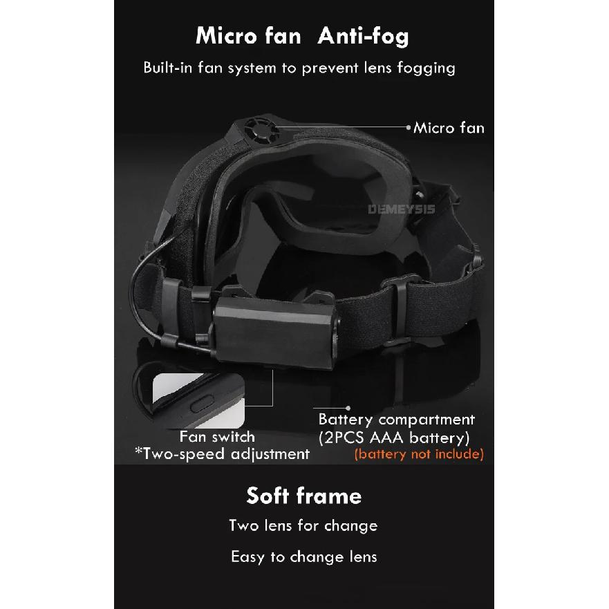 Tactical Goggles Anti Fog UV Protection Paintball Airsoft Glasses Windproof Motorcycle Shooting Cs Wargame Eyewears