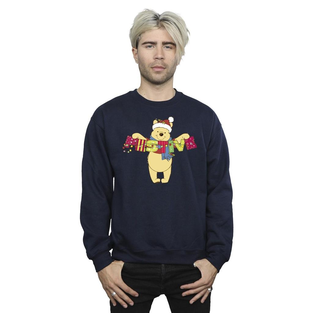 Disney Mens Winnie The Pooh Festive Sweatshirt