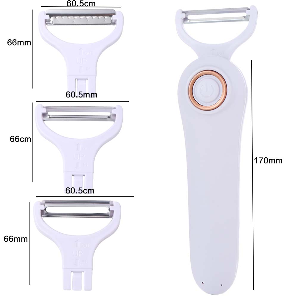 with 3 Cutter Heads Electric Vegetable Peeler Handheld Vegetable Slicer Peeling Machines  Salad