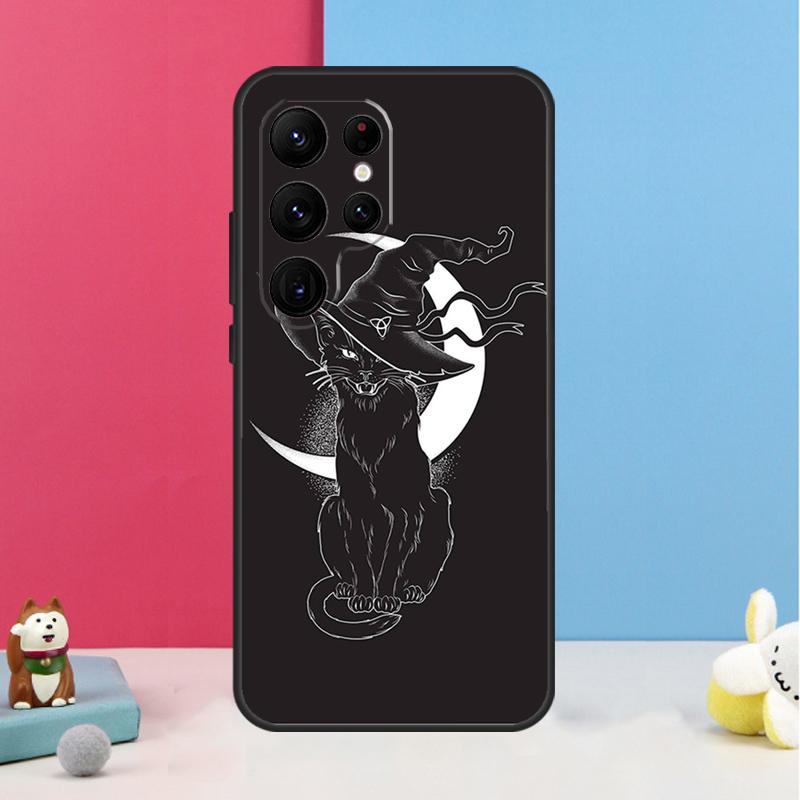 Witch Cat Case For Samsung Galaxy S26 S25 Ultra S20 S21 S22 S23 S24 Plus S10 S25 FE Back Cover Shell