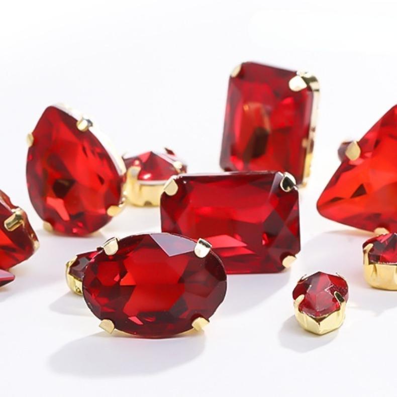 50 шт., пришивные стразы с когтями, хрустальные стразы с плоской задней частью, металлические зубцы, стразы, акриловое стекло, швейные драгоценные камни