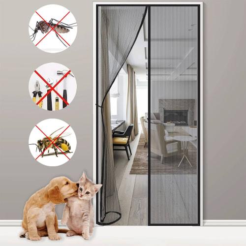 Mesh Screen Door Frame, 80x195cm, Simple Screen Door Curtain, Insect Repellent, Mosquito Repellent, Full Frame, Easy Installation, Keeps Mosquitoes Ou