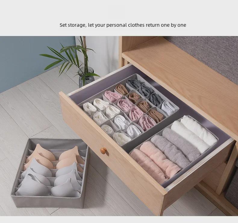 Ящик для хранения нижнего белья Morandi Fabric — органайзер 3 в 1 для бюстгальтеров, носков и многого другого