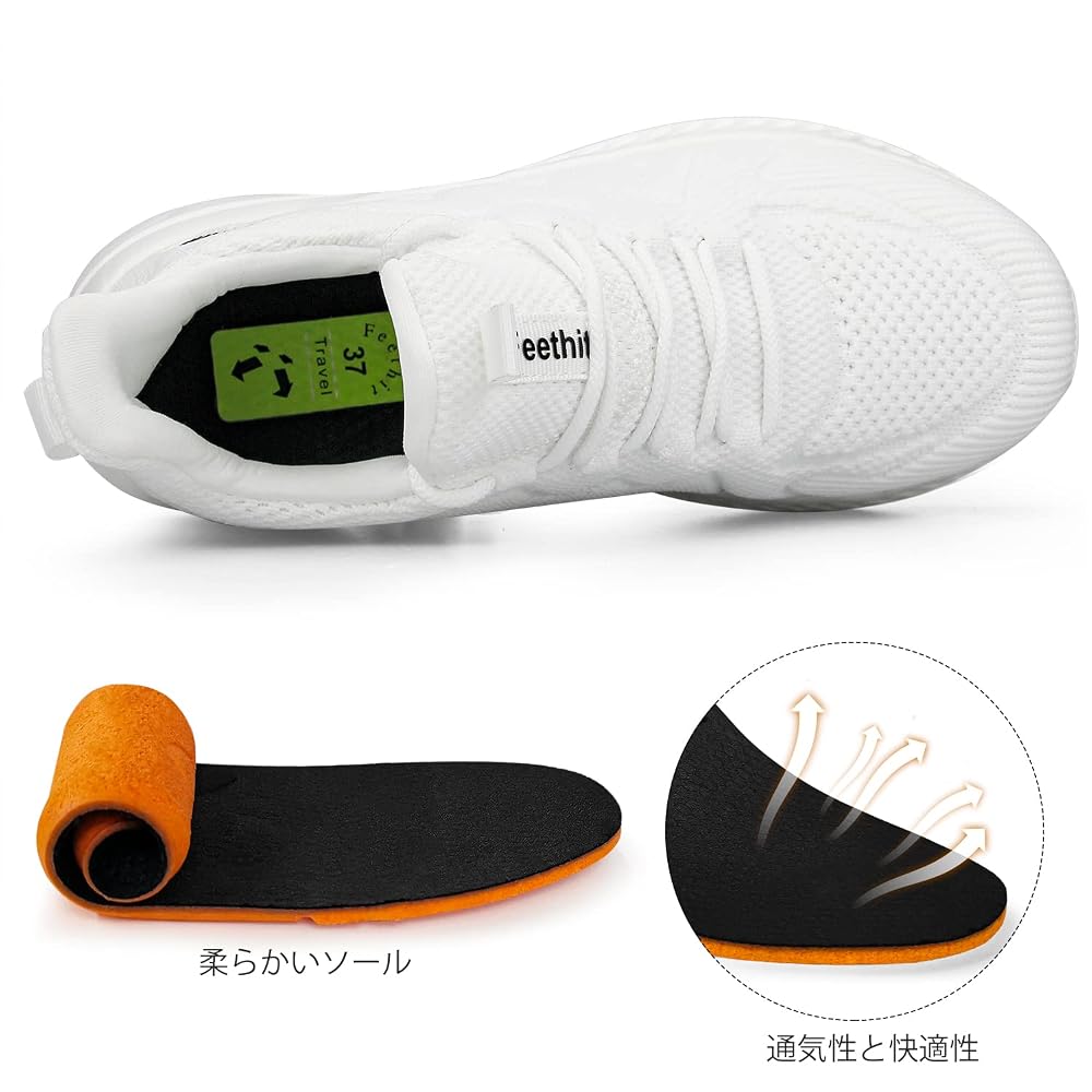 Feethit Men's Sneakers Running Shoes, Breathable, Lightweight, Non-Slip, Slip-on Casual, Gym,