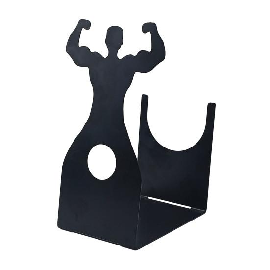 Muscular Man Wine Bottle Holder Black Metal Wine Display Stand Countertop Freestanding Wine Storage Rack Funny Adult Tabletop Centerpiece