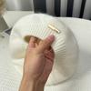 Rabbit Hair Beret Hat for Women Autumn Winter Korean Gray Painter Hats Retro Iron Logo Yarn Bud Caps