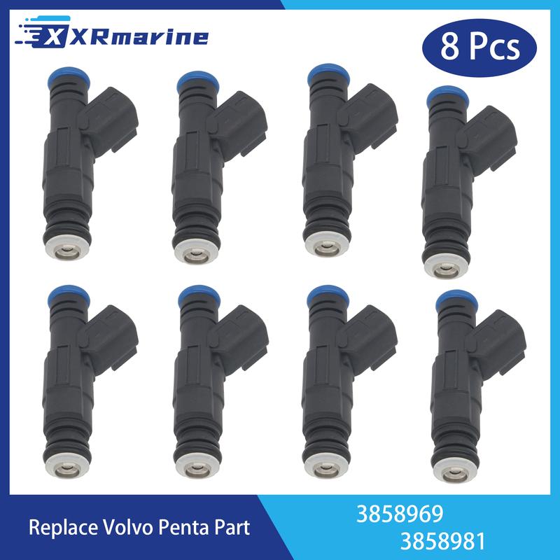 3858981 Fuel Injectors 4 Holes 3858969 for Volvo Penta 4.3L 5.0L 5.7L GXi OSi Engine Compatible with Indmar MEFI 6 ECM 636051
