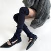 Японские Стилі Балета Высокие до бедра Гетры Вязаные в рубчик Раздельные пуговицы Выше колена Без стопы Носки для Модных Женщин