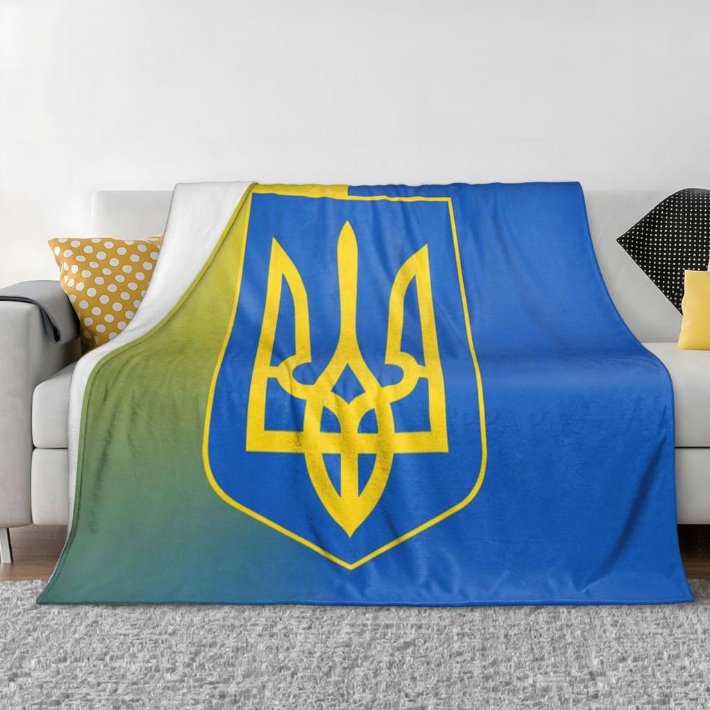 Плед Флаг Украины Мягкий Теплый Фланелевый Плед Покрывало для Кровати Гостиной Пикника Путешествий Дома Дивана