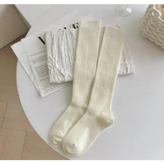 Женские длинные носки, кашемировые женские ботинки, однотонные шерстяные чулки до бедра, узкие повседневные хлопковые гольфы выше колена, пушистые женские длинные гольфы