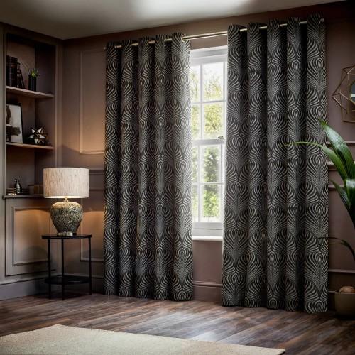 Paoletti Gatsby Jacquard Eyelet Curtains