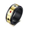 [Rockyu] кольцо мужское брендовое серебро черное золото маджонг гравировка игральные карты кольцо Модное нержавеющая сталь Совместимо с аллергией на металл новый год