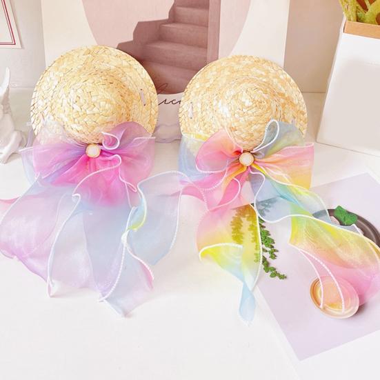 Кошачья шляпа с искусственным жемчугом, красочная лента, не вызывает аллергии, безопасна для кожи, износостойкая