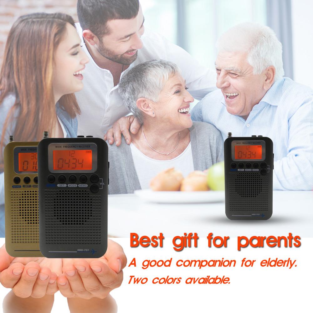 2025 Aircraft FullBand VHF Radio Portable FM AM SW Radio VHF CB 30-223MHZ 25-28MHZ Air 118-138MHZ with Dual Alarm Clock