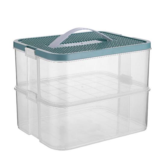 Ящик для хранения строительных блоков для 2 слоев, классифицированный прозрачный детский органайзер для игрушек с крышкой, штабелируемый, аптечка первой помощи, медицина