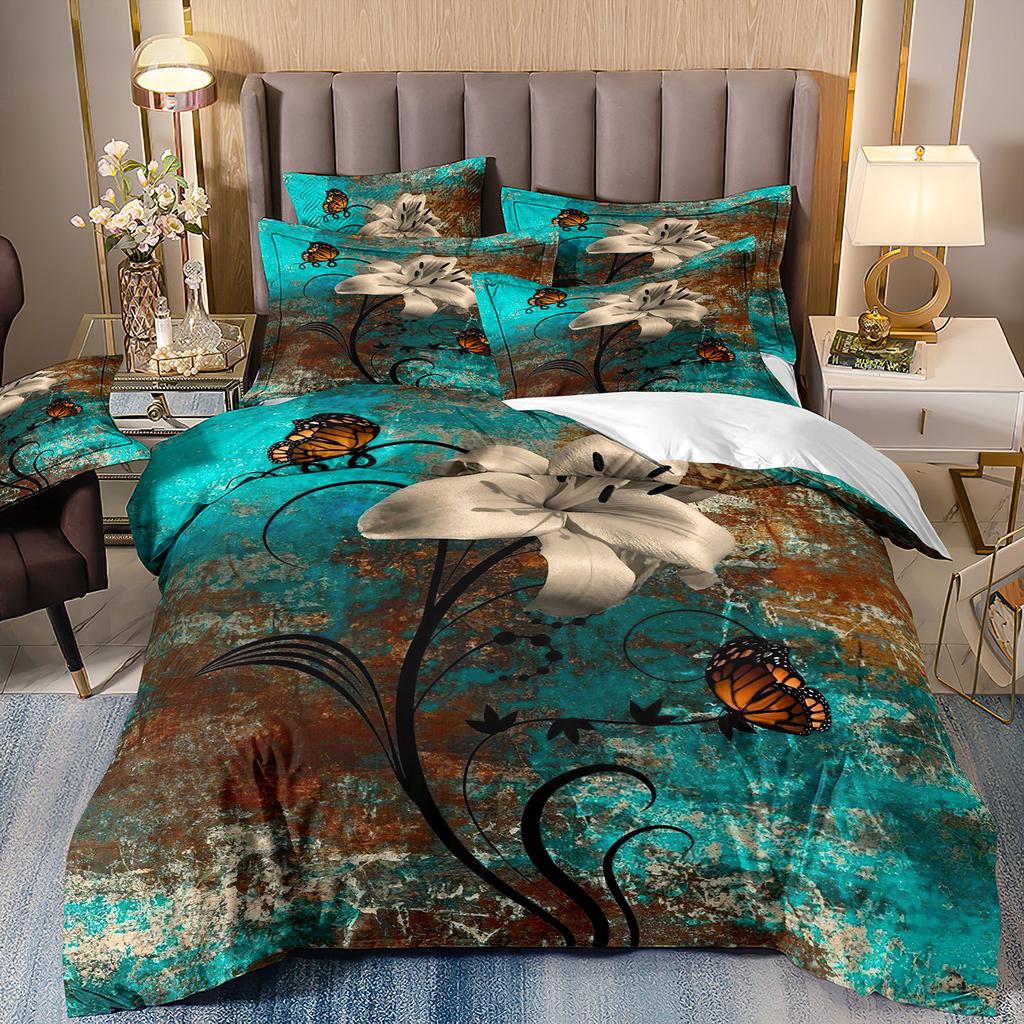 Красная Роза 3D Цветочный Пододеяльник Комплект постельного белья Цветочное Постельное Белье Двуспальная Простыня Одеяло Летнее Одеяло Королевский Размер