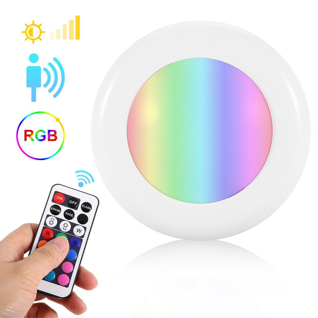 6PCS LED Cabinet Light Human Body Sensor Night Lamp with Remote Control for Home Corridor Indoo