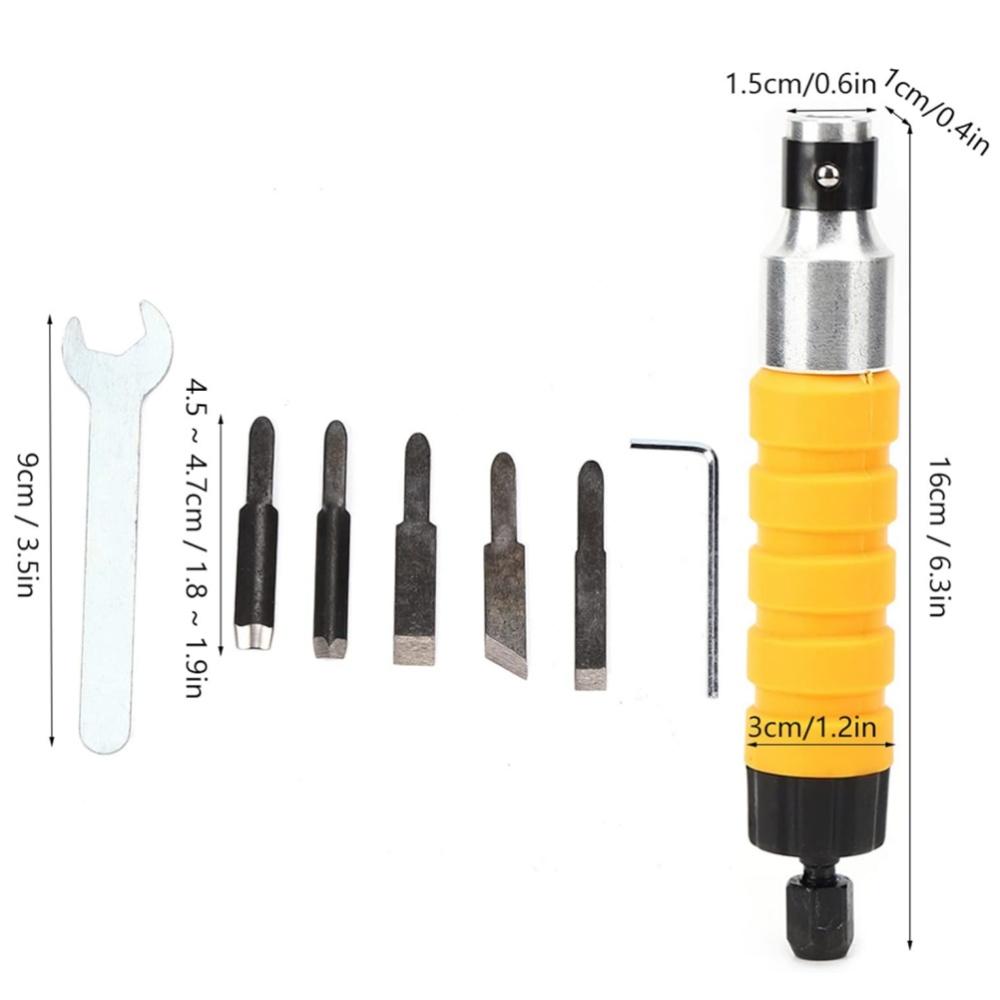 Электрический набор стамесок для резьбы по дереву для резьбы по дереву с гаечным ключом 5 лезвий до 12 000 об/мин Нержавеющая сталь и резина