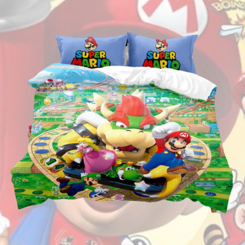 Cute Cartoon Mario Children's Three-piece/four-piece Bedding Set
