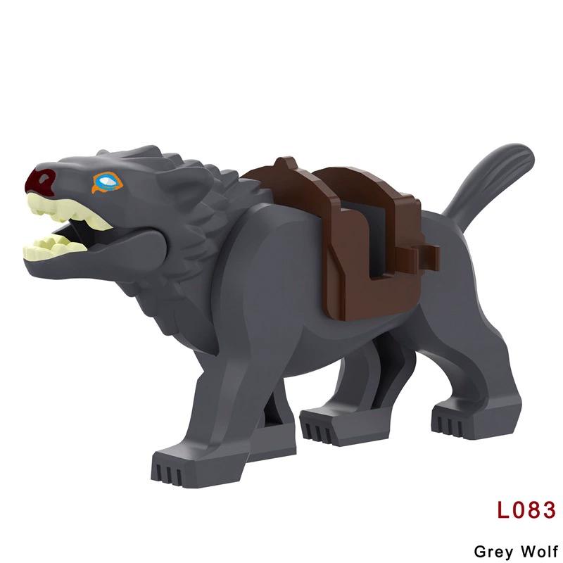 MOC Medieval Castle Orc Soldiers Figures Wolf Chariot Mount Knights King Warrior Elephant Goat Building Blocks Bricks Toys Gifts