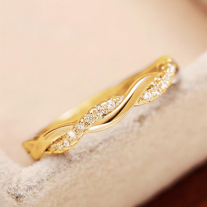 Изысканное женское кольцо на палец с переплетенной шинкой и сверкающим кубическим цирконием, модные универсальные украшения для горячей свадьбы и помолвки