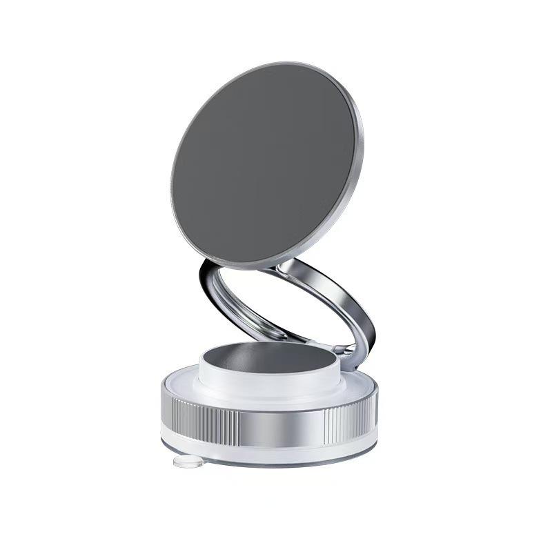 2025 Magnetic Metal Phone Holder with Vacuum Suction Cup for Car Navigation, Foldable and Portable